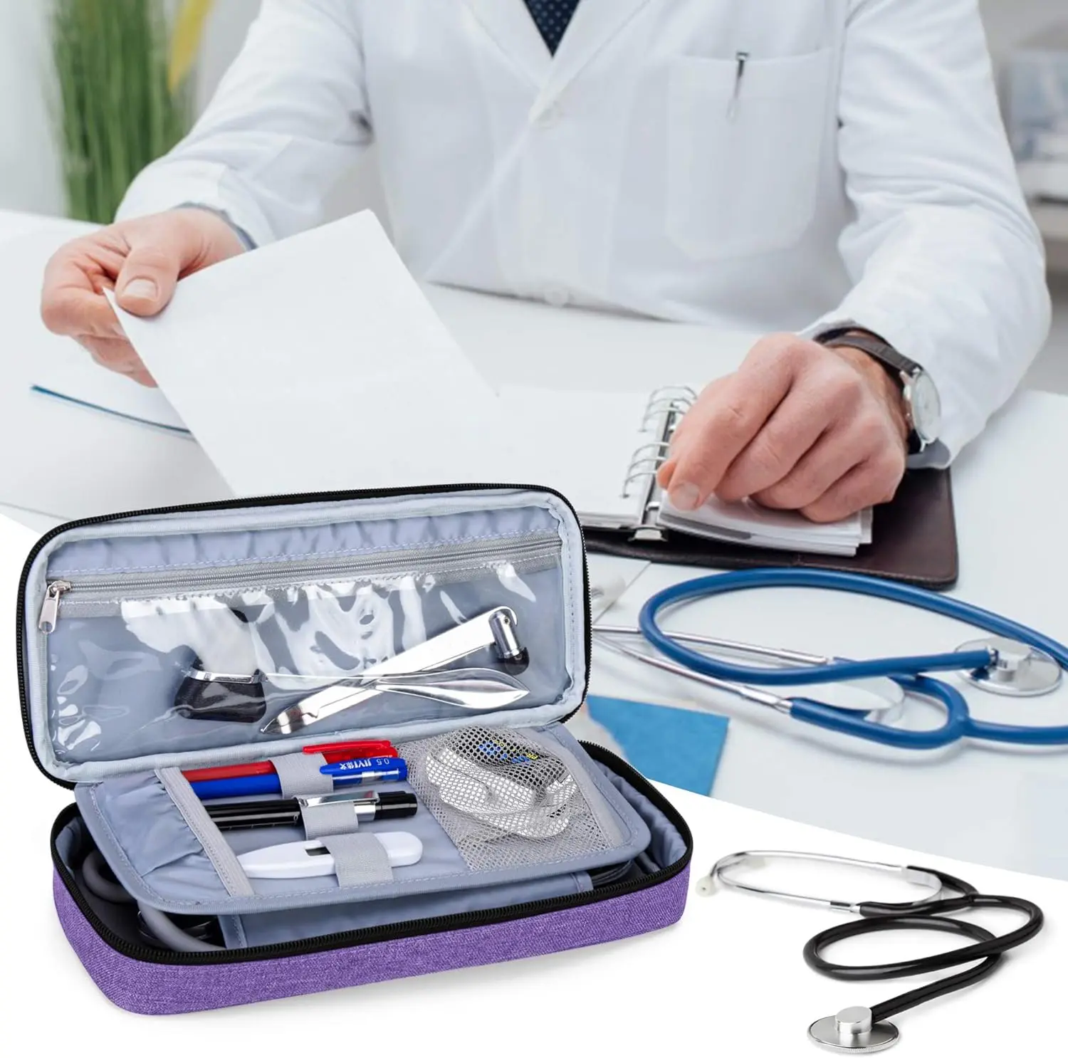 The Stethoscope Case with Inner Divider, Stethoscope Carrying Case