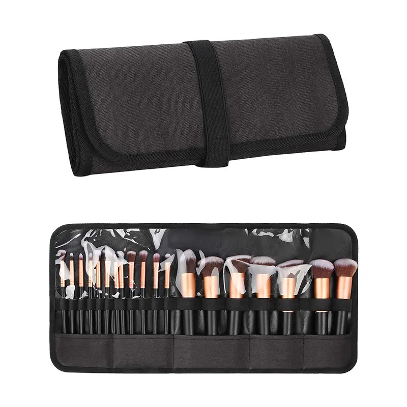 Makeup Brush Holder, Makeup Brush Organizer, Travel Makeup Brushes Bag Cosmetic Bags Pouch for Women Eyebrow Pencil Brushes Makeup Artist -Brushes Not included Featured Image