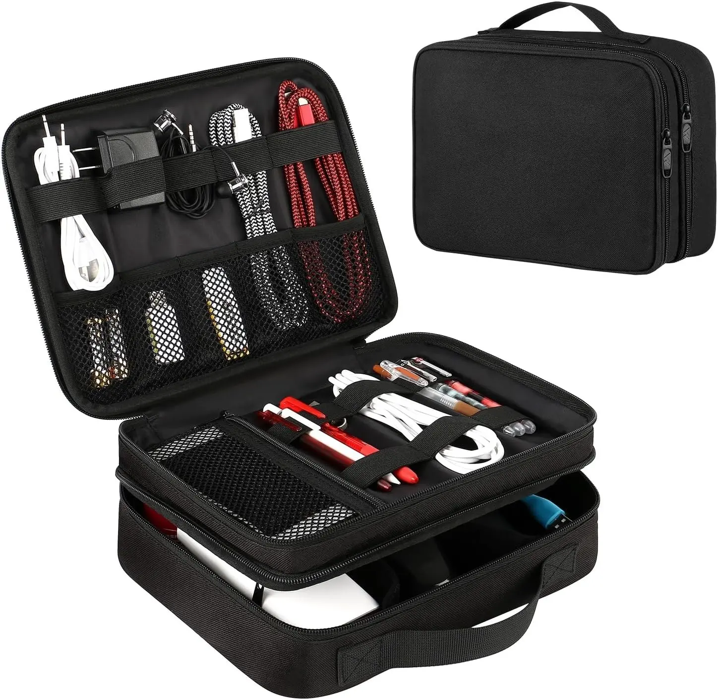 Electronics Organizer Travel Case, Water Resistant Cable Organizer Bag