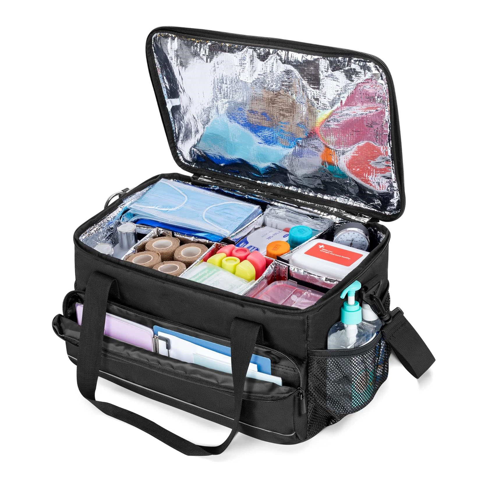 Big  Insulated Medical Bag with Adjustable Dividers, Easy Clean Trauma Bag, Medicine Supplies Storage Bag Featured Image