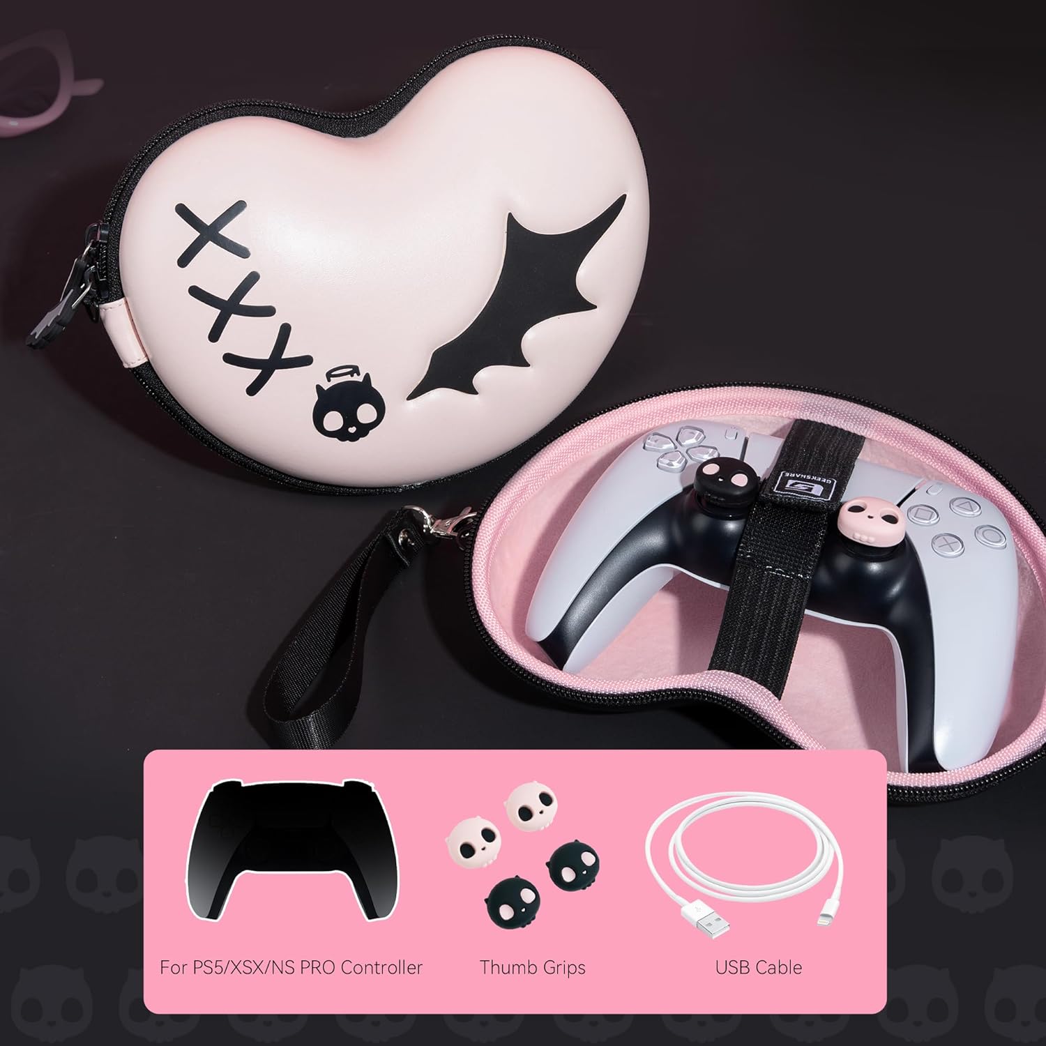 Hard Shell Controller Holder Travel Carrying Case for PS5,Switch Pro