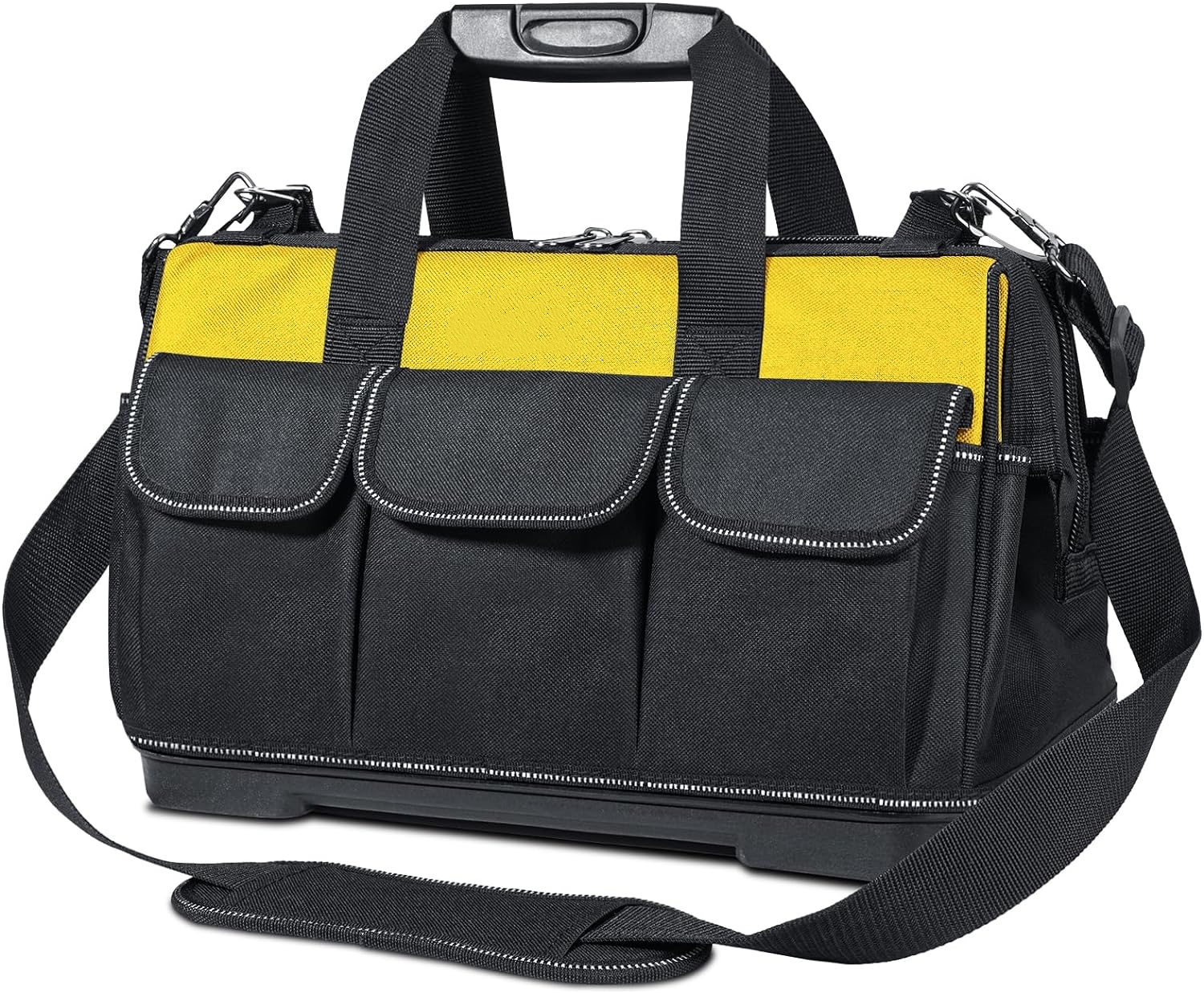 Tool Bag with Multi-Pockets Wide Mouth Tool Tote with Safety Reflective Straps Featured Image