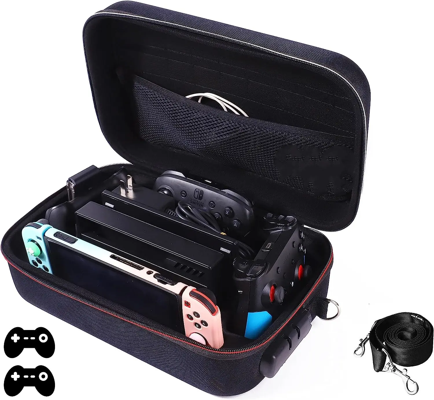 Locking Carrying Case for Nintendo Switch Protective Hardshell Travel Messenger Bag
