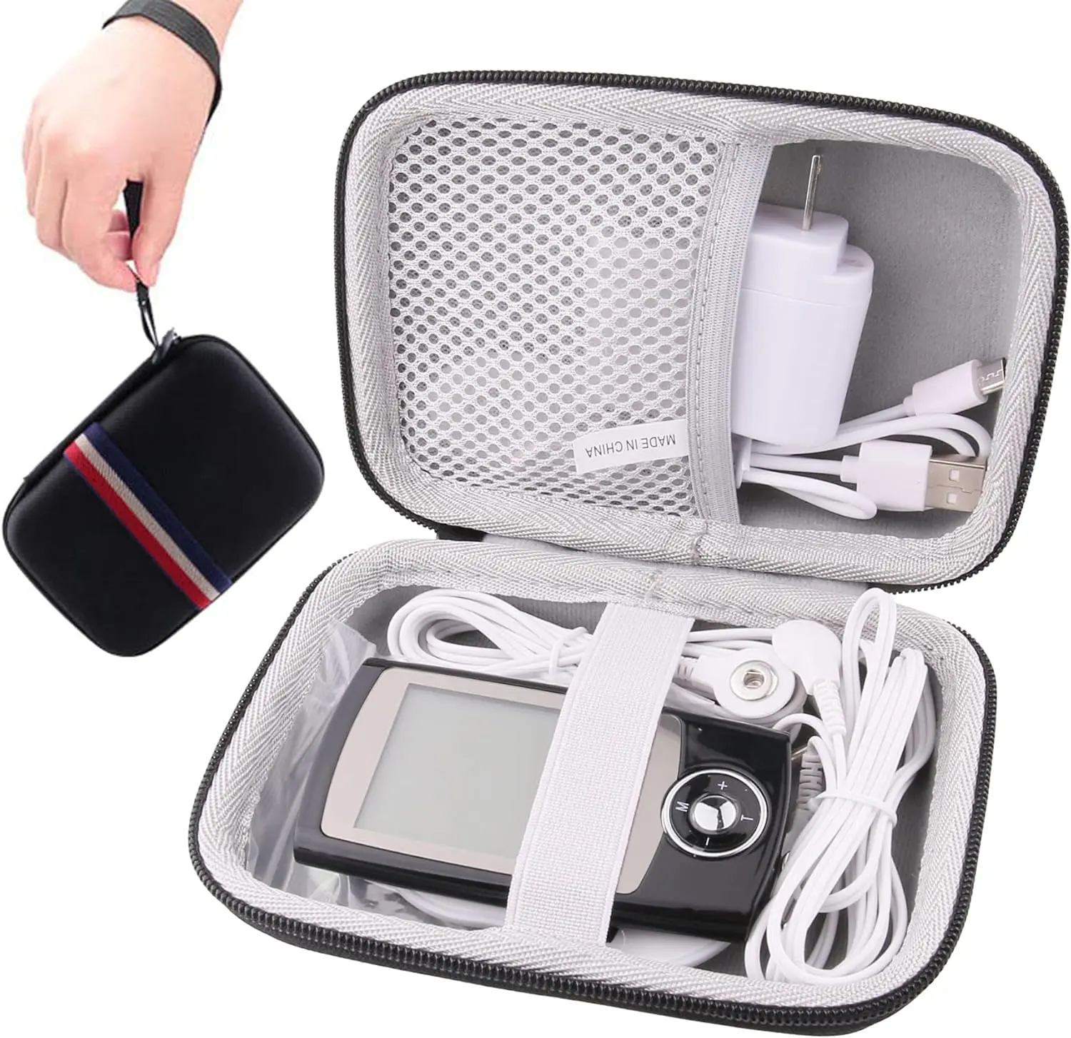 Hard EVA Dedicated Case for TechCare Massager Tens Unit Plus Electronic Pulse Massager Machine Carrying Case