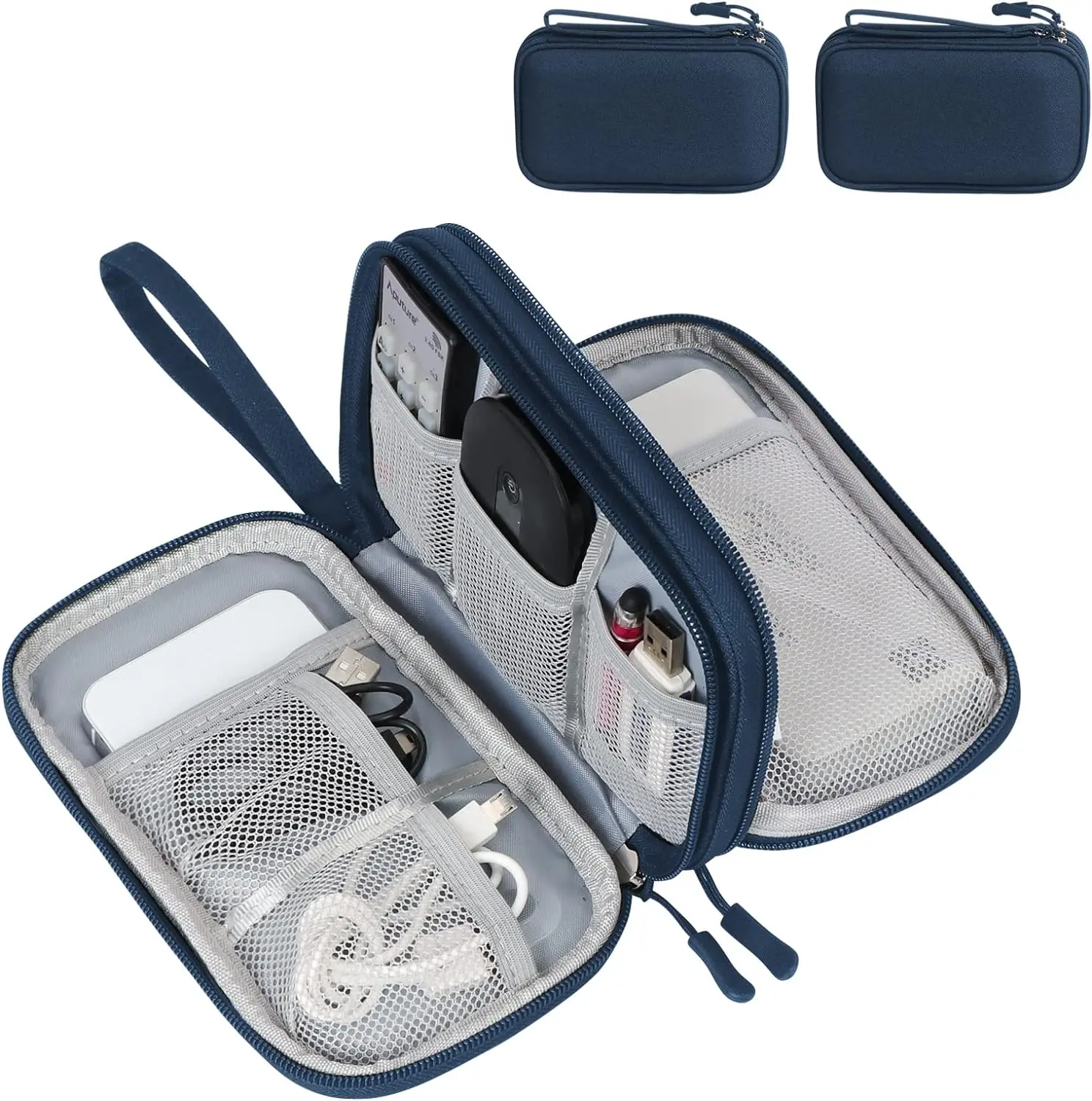 Portable Waterproof Double Layers Storage Bag for Cable, Charger,Etc.