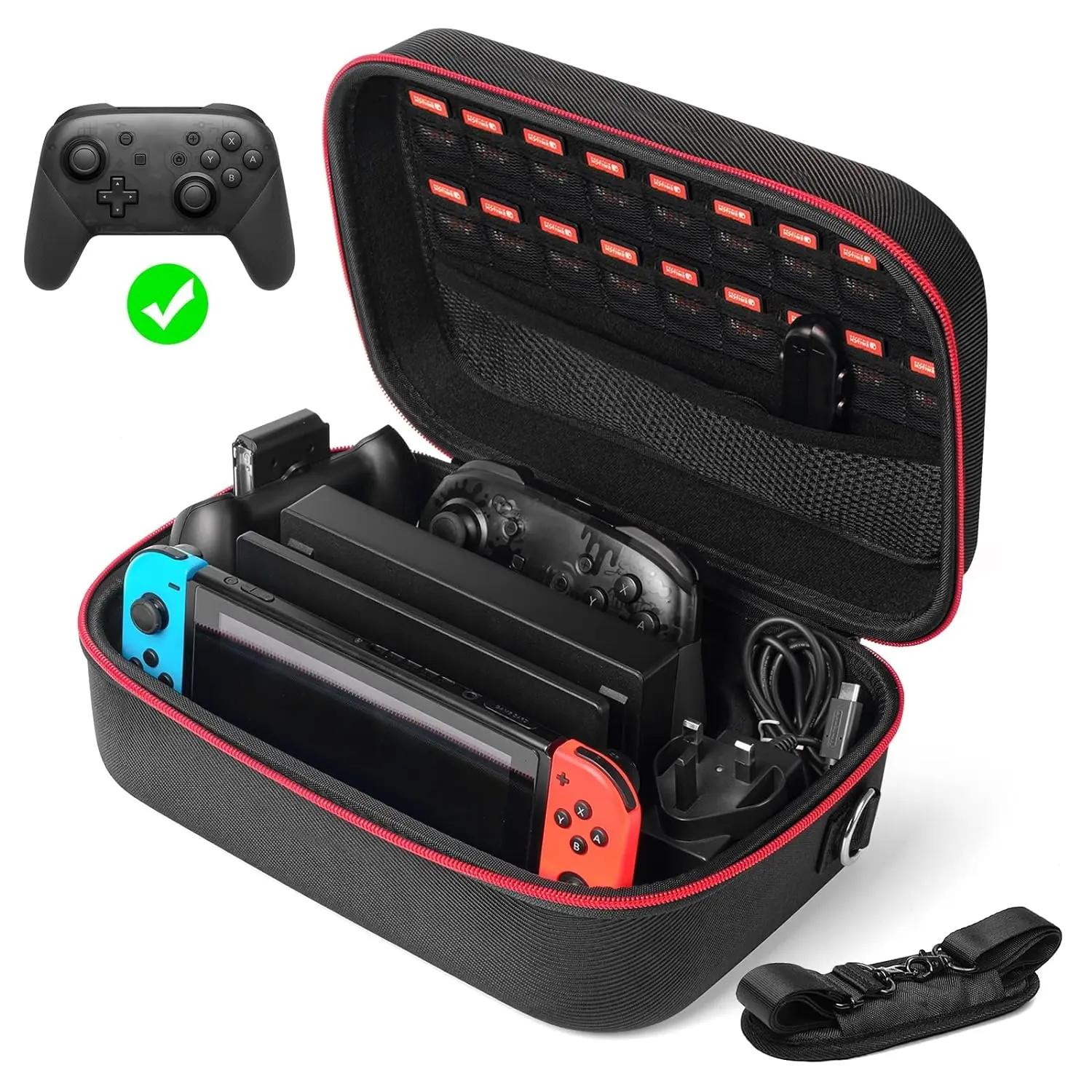 The Carrying Case for Nintendo Switch/OLED,Large Protective Travel Hardshell Storage Bag