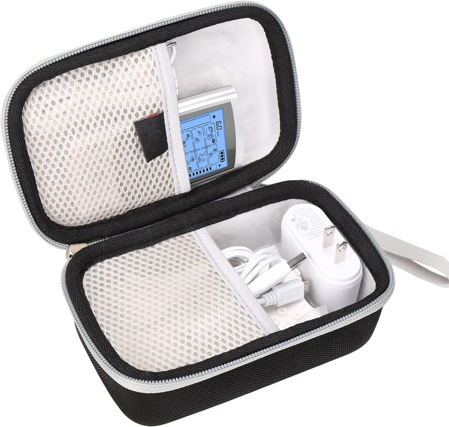 Portable EVA Hard Case Compatible with AUVON/Belifu Dual Channel TENS Unit Muscle Stimulator Machine