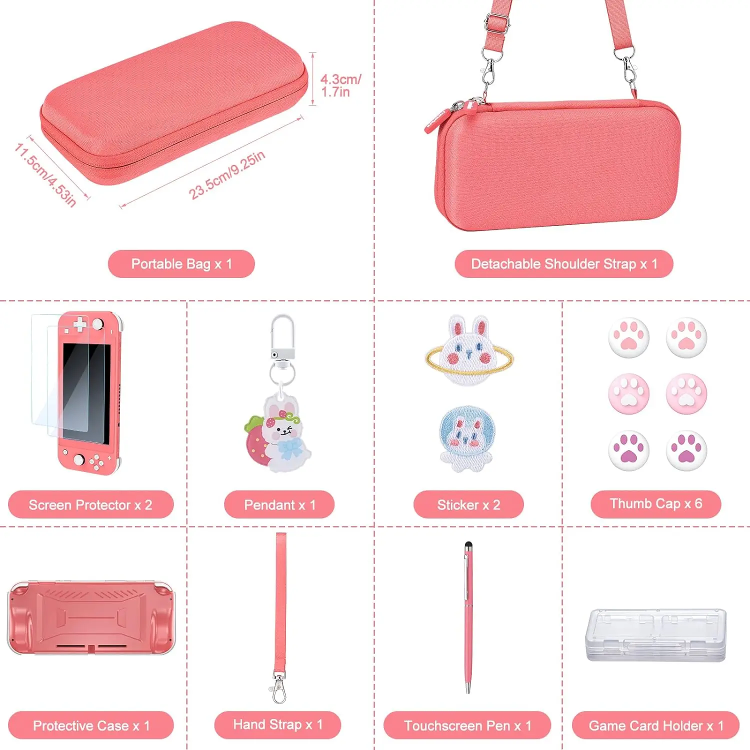 17 in 1 Switch Lite Accessories Bundle with Switch Lite Carrying Case