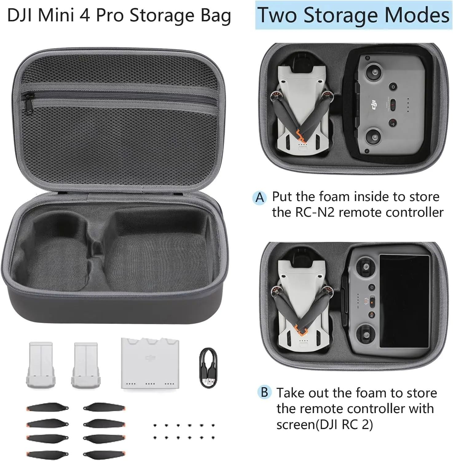 Storage Bag for DJI Mini 4 Pro -Newest Mini 4 Pro Drone Case