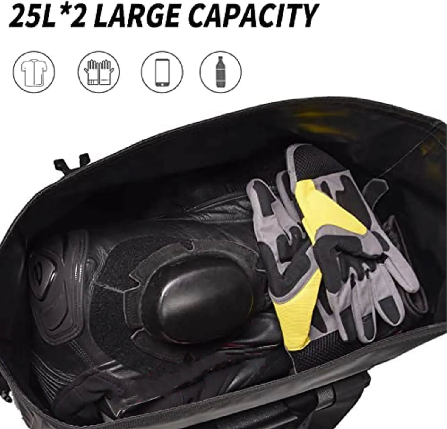 50L Motorcycle Luggage Bags for Motorbike Travel – Motorcycle Panniers Bags – Detachable Bag