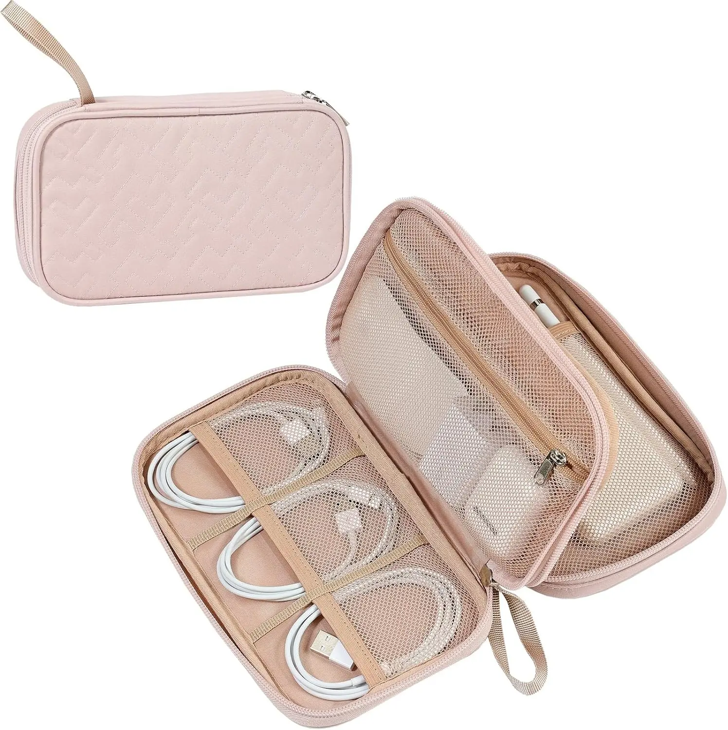 Double Layers Tech Electronic Case, Travel Essentials for Phone, Flash drive, Charger, Cable，Etc.