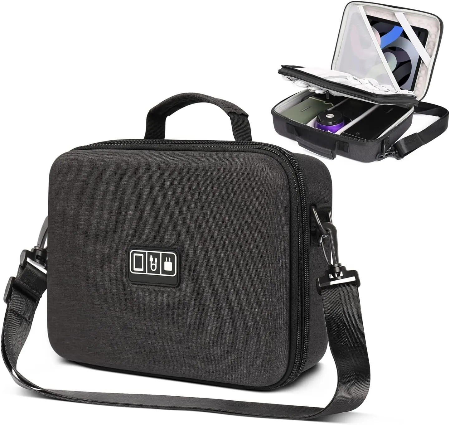 11’’ Hard Case for Mac Mini, Shockproof EVA Tech Bag, Travel Cable Organizer Bag with Shoulder Strap, Large Carrying Case Featured Image