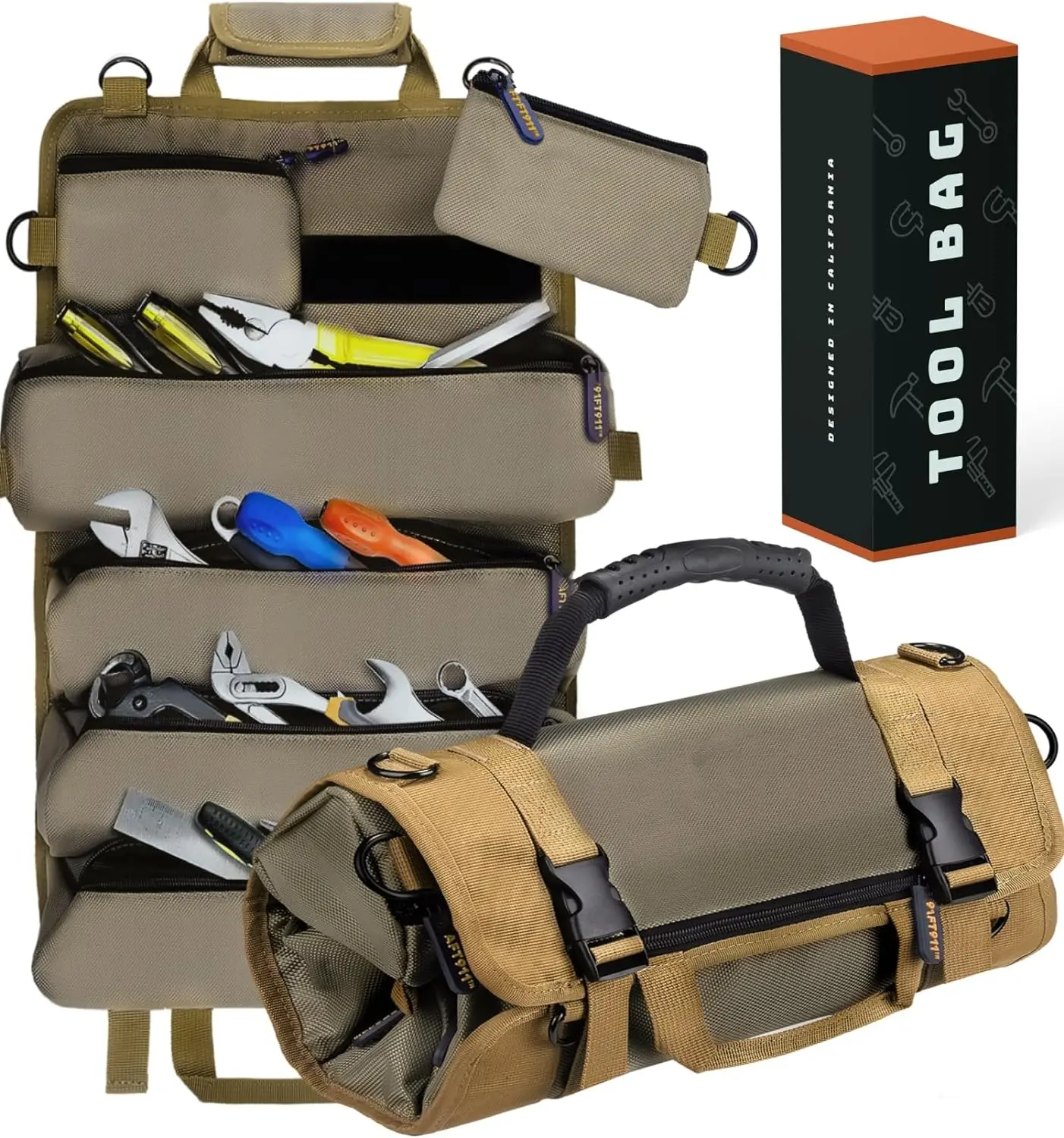 Heavy Duty Tool Roll Up Bag W/Detachable Pouches – Waterproof Tool Organizer Featured Image