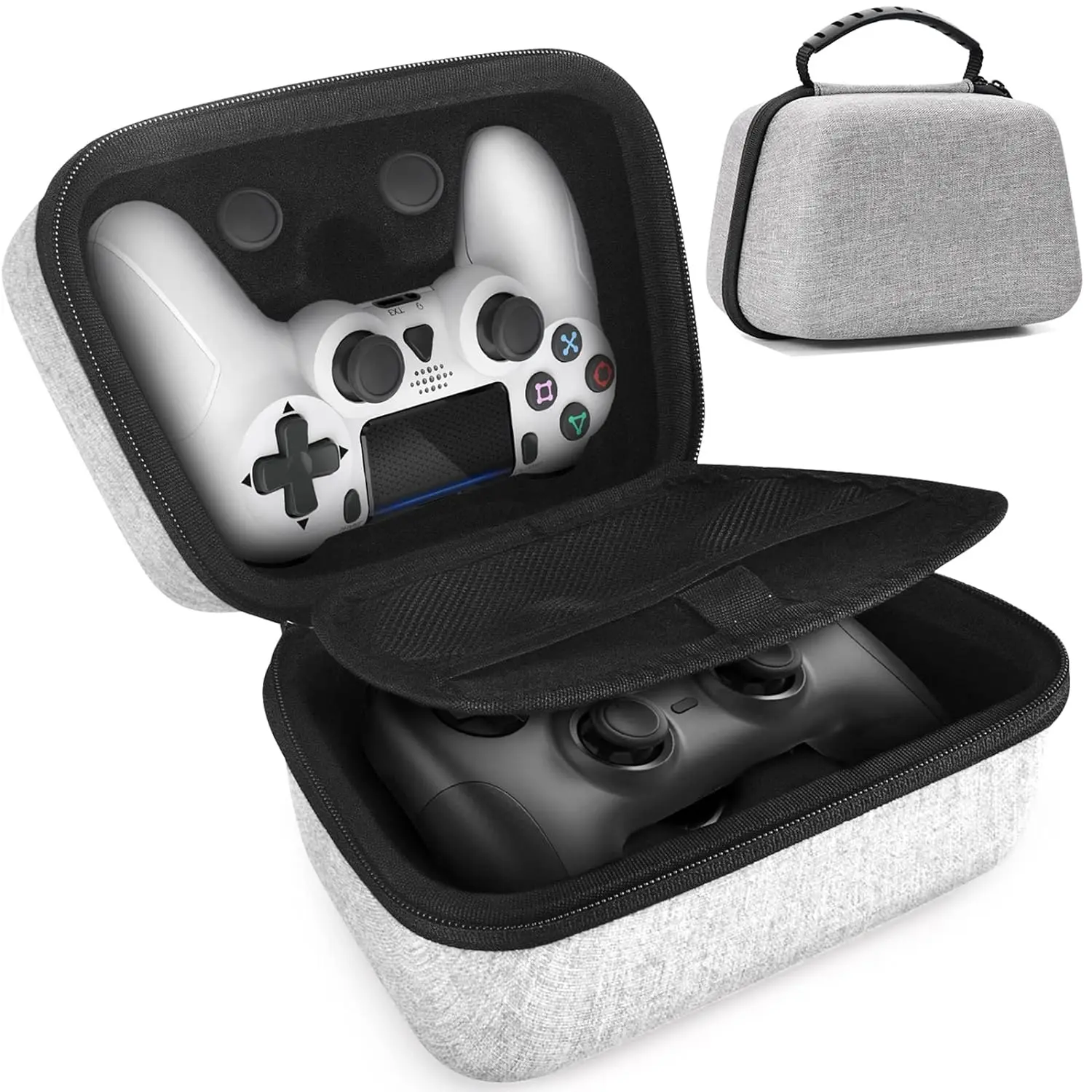 PS4 PS5 Switch Professional Controller Case, Game Controller Portable Travel Case            Compatible with PS-4,PS-5, Switch Pro,X-Box  and Other Controllers, Protective Hard Organizer Case for 2...