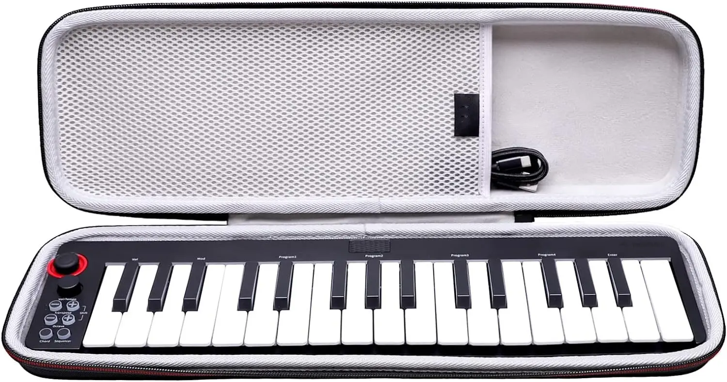 Delicate Hard Case for Donner N-32 MINI 32-Key USB MIDI Keyboard Controller – Travel Carrying Storage Bag