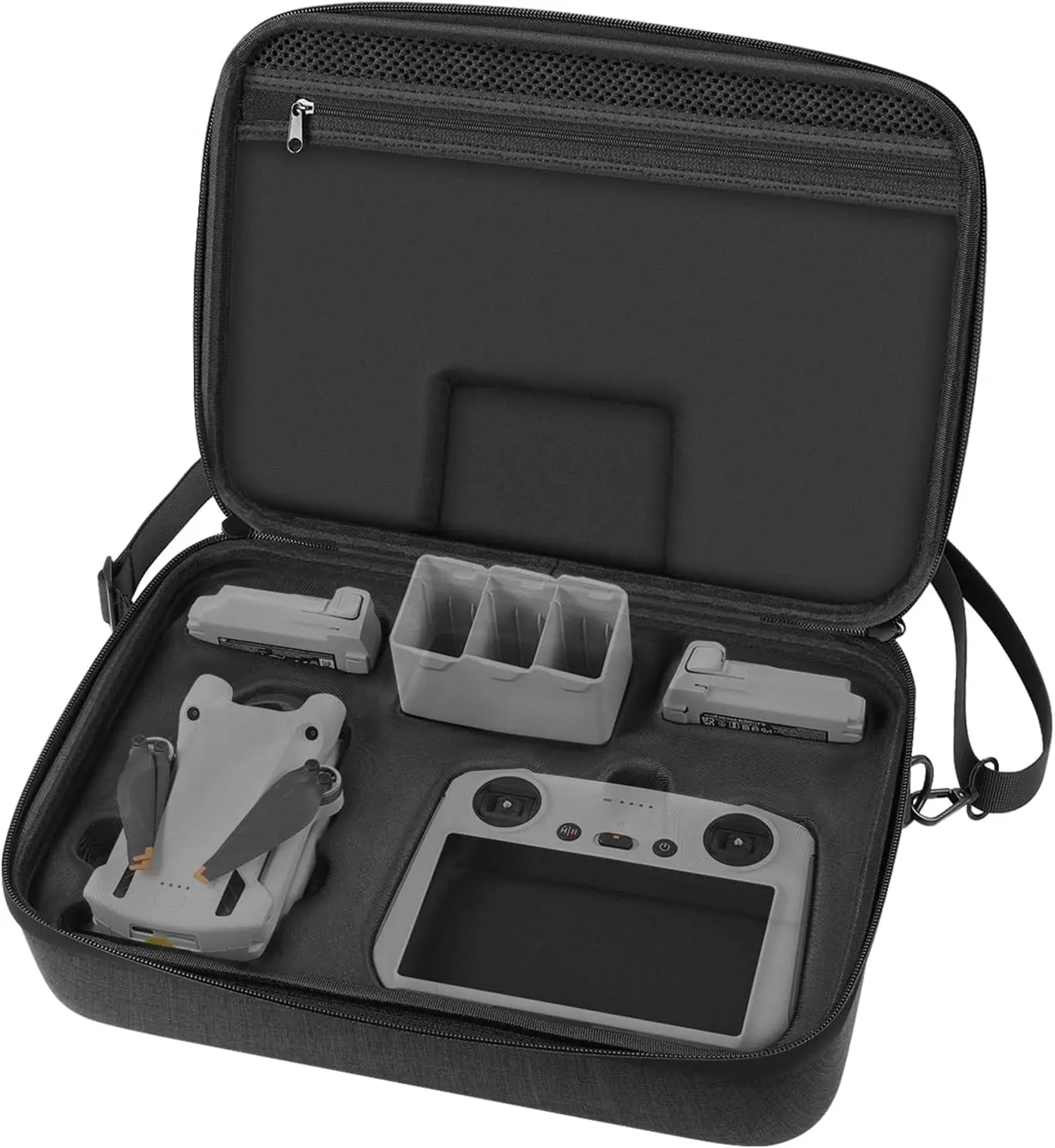 The Mini 3 Pro Case Compatible with DJI Mini 3/Mini 3 Pro Drone and RC Controller(Not for RC-N1), Shockproof Water Resistant Hard Storage Carrying Case Travel Shoulder Bag with Pocket, PB001