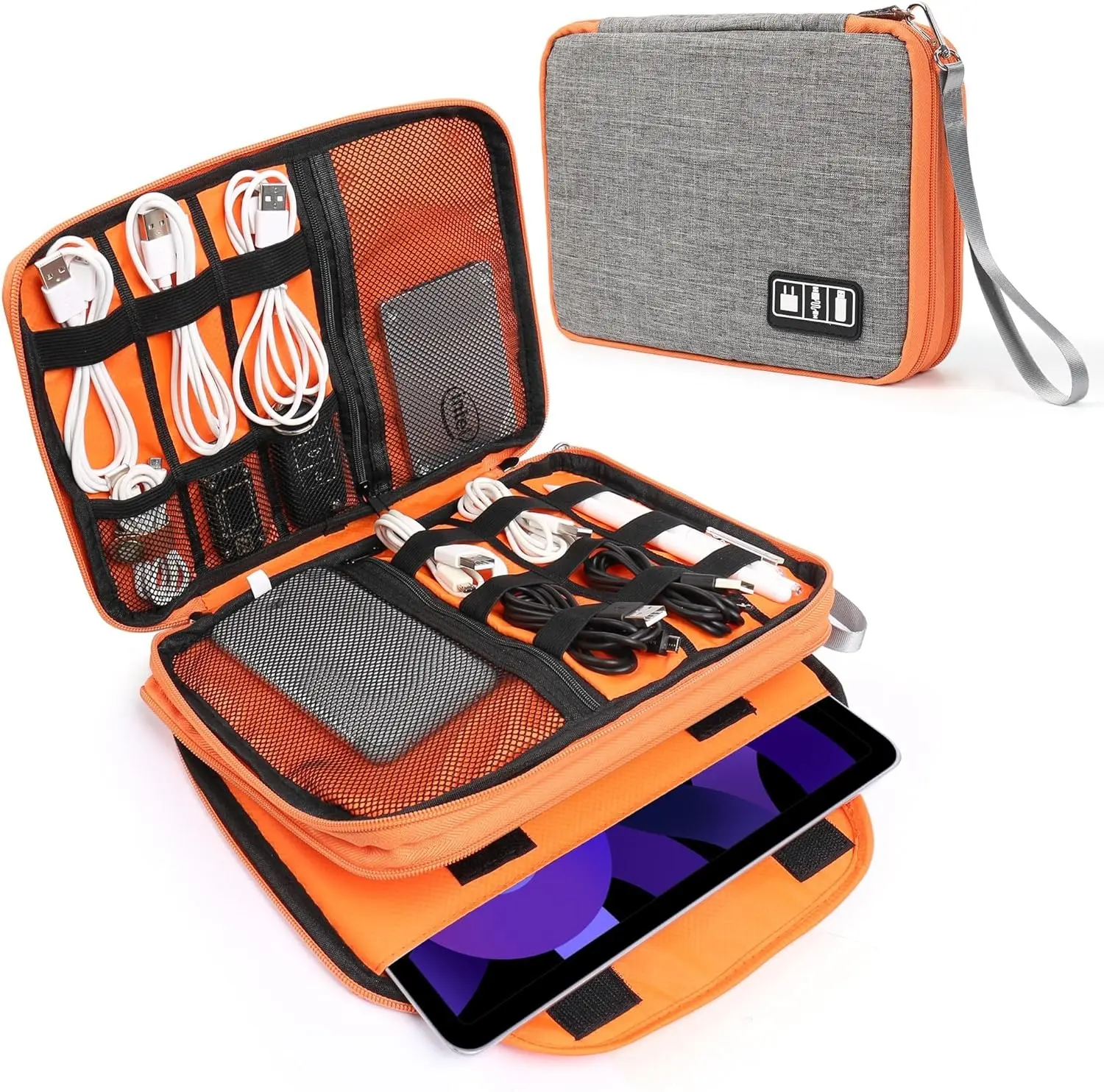 Large Electronics Organizer, 11″ Travel Cord Organizer, Large Cable Organizer Bag Featured Image