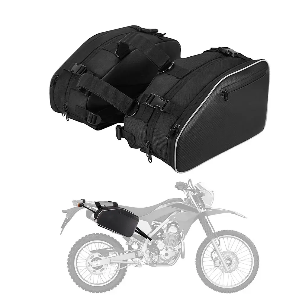 24L Large Capacity Storage Saddlebags with Rain Covers for Motorcycle Dirt Bike Dual Sport Motorcross
