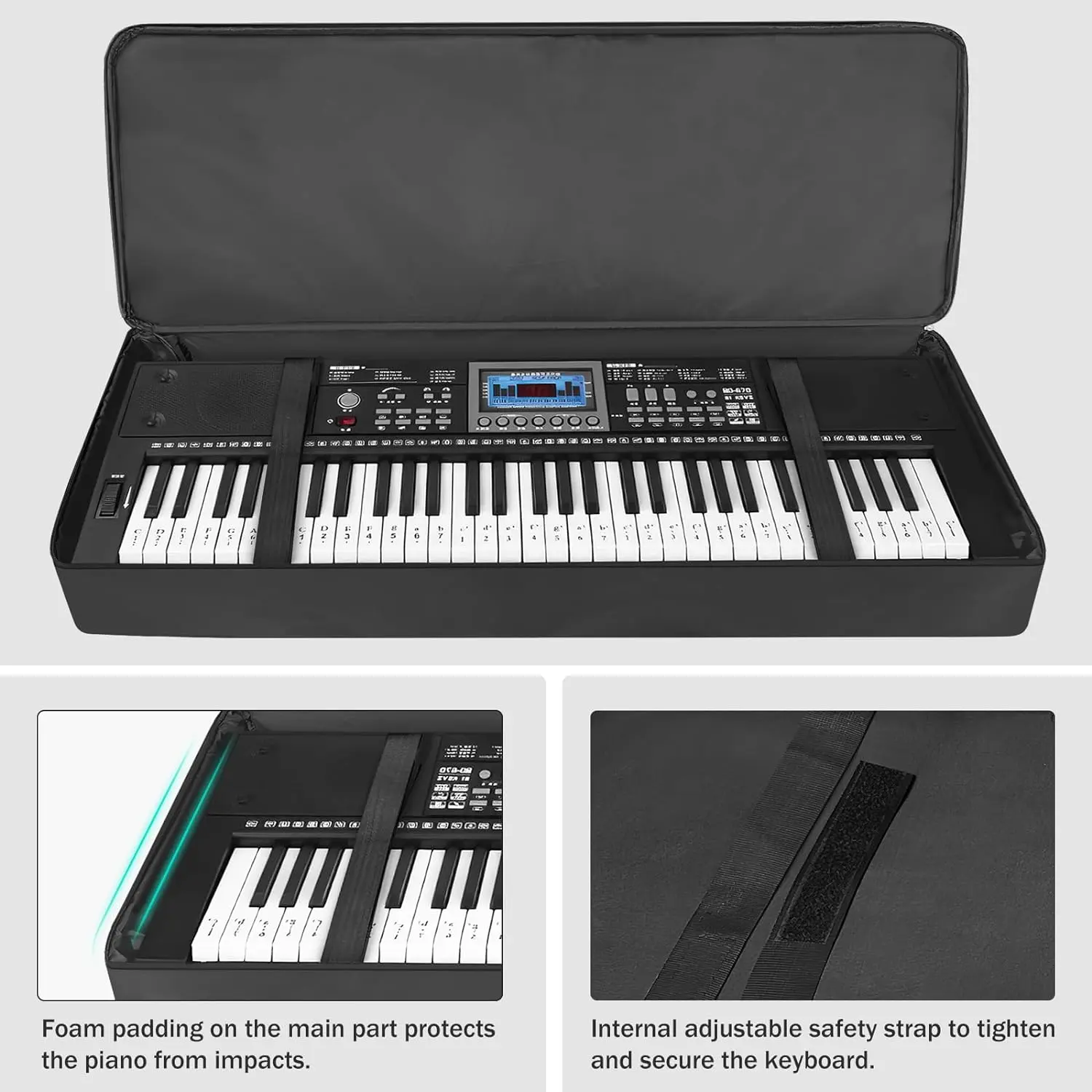 61 Key Piano Keyboard Case Bag 40.6”x6.1”x17”