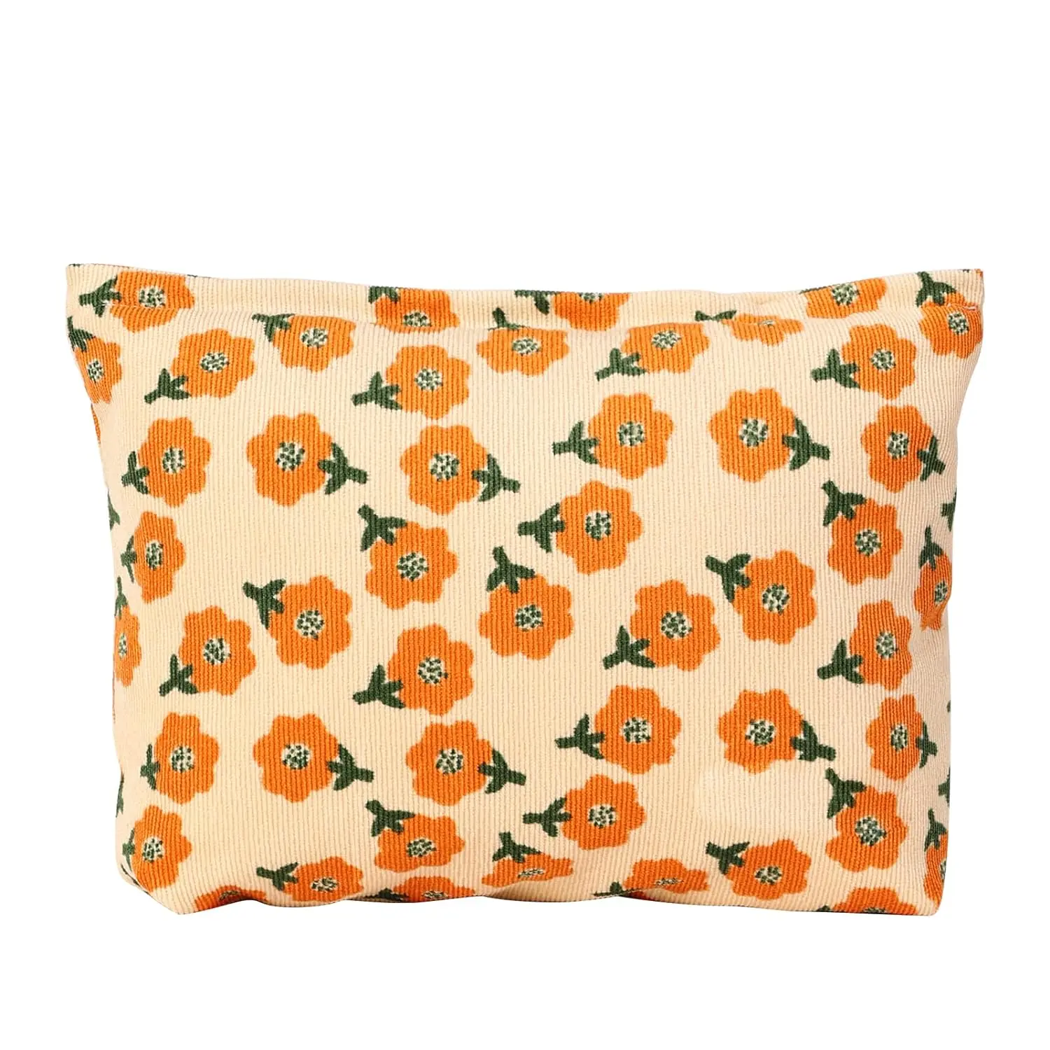 Plum Blossom Makeup Bag Cosmetic Bag for Women,Large Capacity Canvas Makeup Bags Travel Toiletry Bag Accessories Organizer,Beige