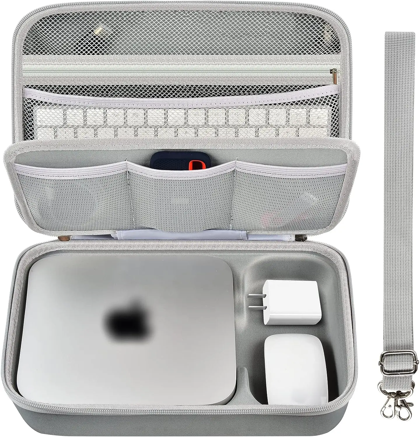 Case Compatible with Apple 2024 Mac Mini M2/ M1 & Mac Mini Previous Model Desktop Computer, Hard Electronics Tidy Fits for Keyboard, Magic Mouse, Charger and Accessories