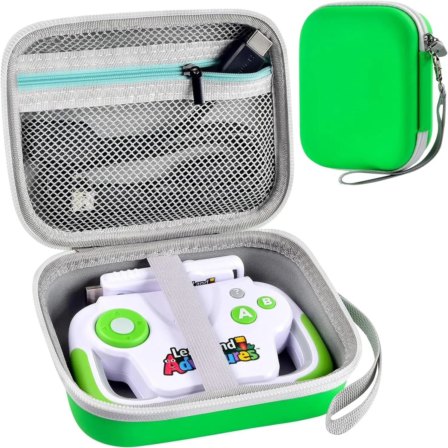 The case is compatible with Leapfrog, works with toddler toy storage for wireless controllers, works with LeapLand Adventures and PAW Patrol learning video games, and works with HDMI gaming sticks,...