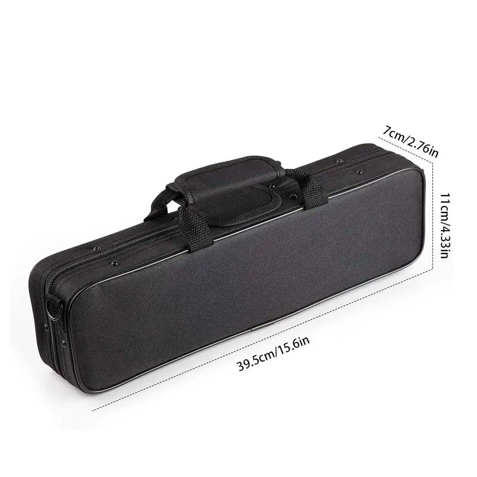 The Flute Case Carrying Bag Waterproof Lightweight for 16 Holes Flute C Foot with Adjustable Shoulder Strap and Exterior Pocket