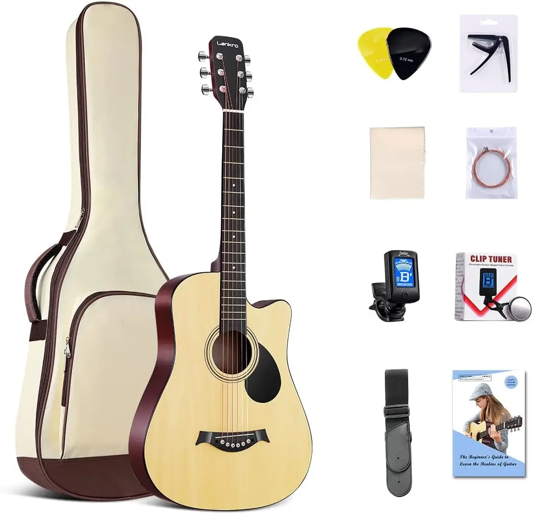 Cutaway Acoustic Guitar Guitarras Starter Set Bundle